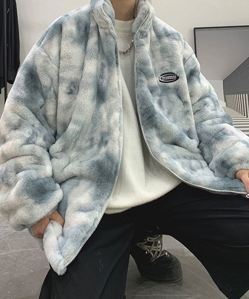 ALMO ブルゾン アウター タイダイフェイクファーオーバーサイズ