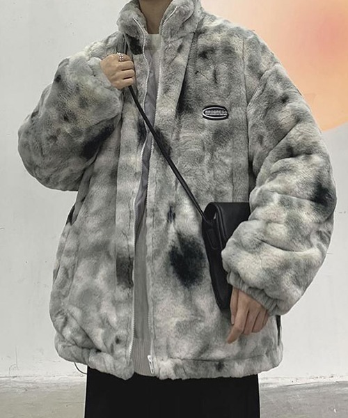 ALMO ブルゾン アウター タイダイフェイクファーオーバーサイズ