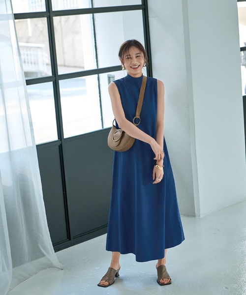 STYLE DELI ワンピース スポンディッシュハイネックノースリ