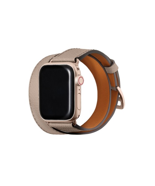 腕時計 ダブルトゥール Apple Watch レザーバンド ノービレレザー「38mm/40mm/41mm/42mm」 (アダプター：ゴールド)の画像