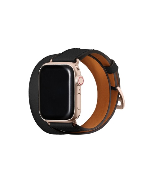 腕時計 ダブルトゥール Apple Watch レザーバンド ノービレレザー「38mm/40mm/41mm/42mm」 (アダプター：ゴールド)の画像