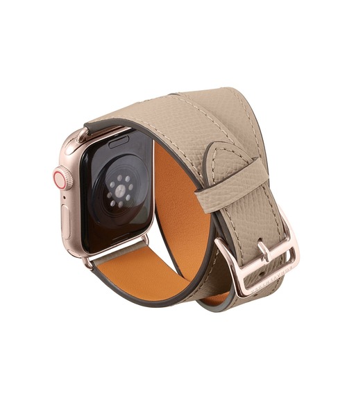 腕時計 ダブルトゥール Apple Watch レザーバンド ノービレレザー「38mm/40mm/41mm/42mm」 (アダプター：ゴールド)の画像