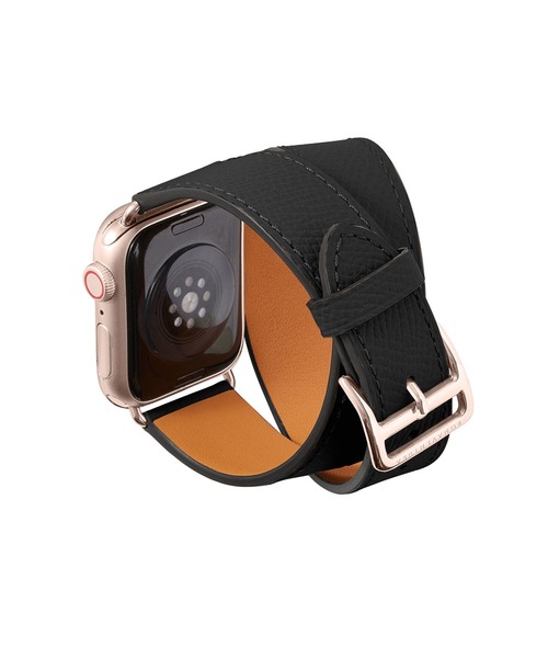 腕時計 ダブルトゥール Apple Watch レザーバンド ノービレレザー「38mm/40mm/41mm/42mm」 (アダプター：ゴールド)の画像
