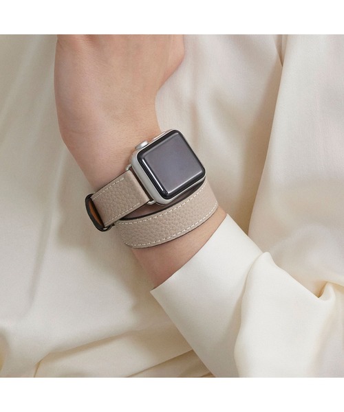 腕時計 ダブルトゥール Apple Watch レザーバンド ノービレレザー「38mm/40mm/41mm/42mm」 (アダプター：ゴールド)の画像