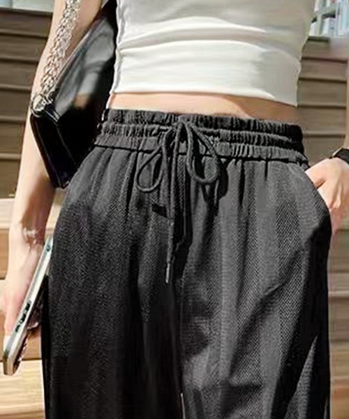 パンツ シアーストライプスリットパンツ レディース : ZOZOTOWN
