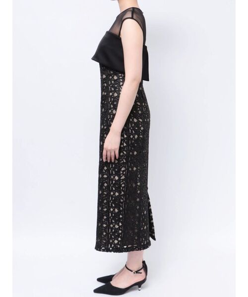 LAGUNAMOON ドレス LADYレザーライクレースIラインドレス