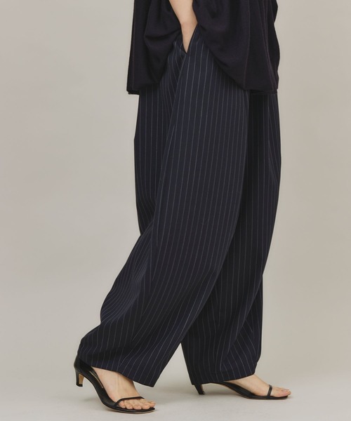 パンツ Curensology(カレンソロジー)/ツイルストライプドロストパンツ  