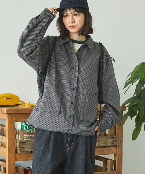 ブラウス シャツ ダブルラッセルボレロジャケット レディース セール】 〈手洗い可能〉シアー ダブル ポケット シャツ
