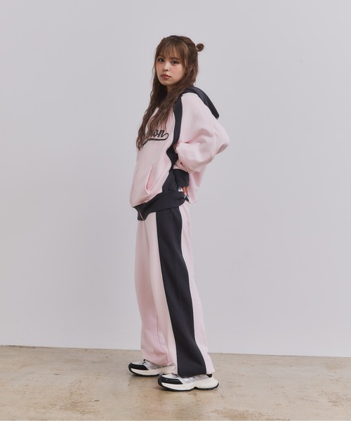 GIRL パーティーセットアップ girl（ガール）の「チュールレイヤードトップス・ワイドパンツ