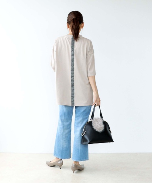 tシャツ エンボスロゴ バックテープ Tシャツ レディース Jines tシャツ エンボスロゴ バックテープ Tシャツ レディース