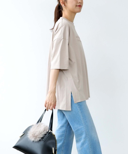 Jines tシャツ エンボスロゴ バックテープ Tシャツ レディース