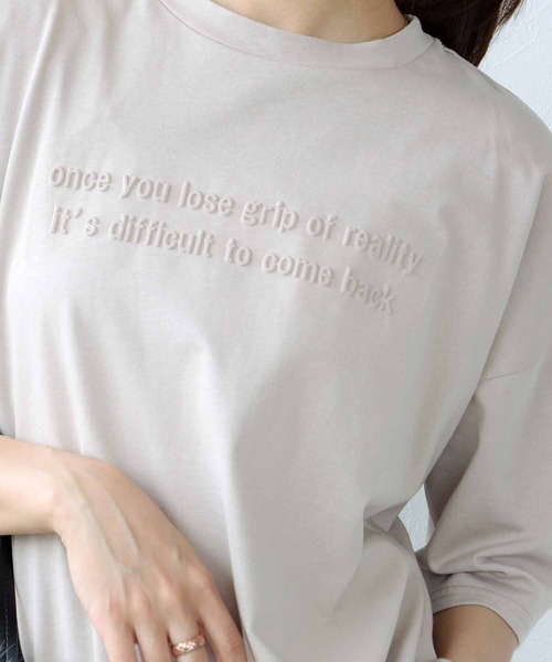 Jines tシャツ エンボスロゴ バックテープ Tシャツ レディース