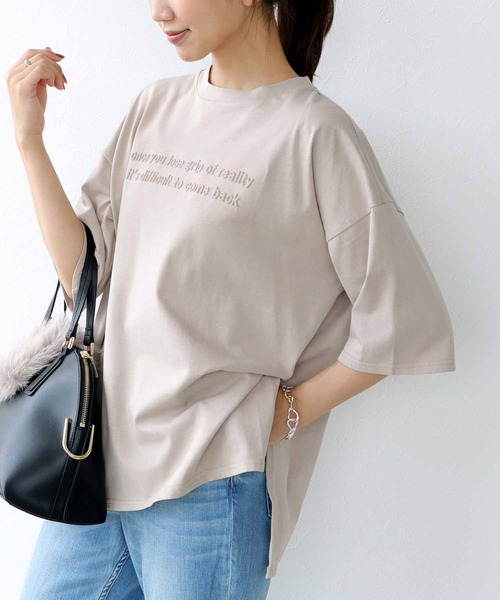 tシャツ エンボスロゴ バックテープ Tシャツ レディース Jines tシャツ エンボスロゴ バックテープ Tシャツ レディース