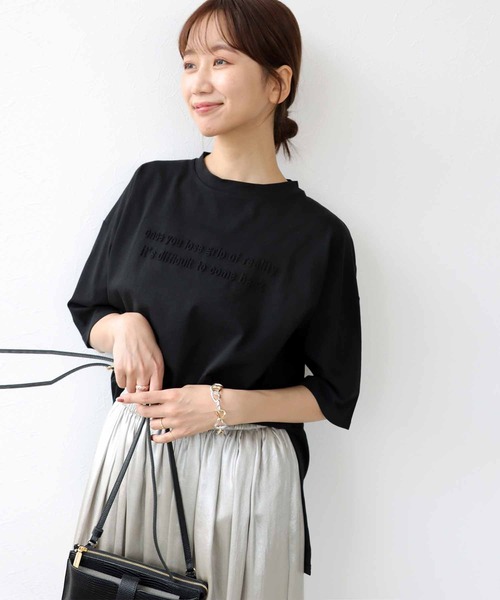 tシャツ エンボスロゴ バックテープ Tシャツ レディース Jines tシャツ エンボスロゴ バックテープ Tシャツ レディース
