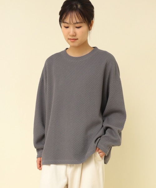 tシャツ M2297 ハニカムジャガードワイドプルオーバー レディース