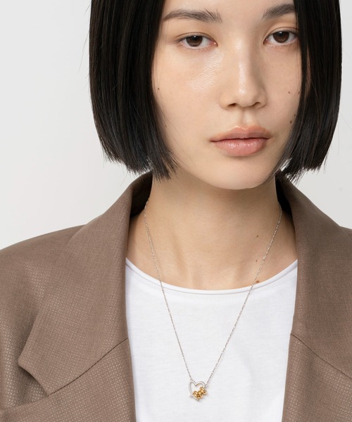 ネックレス LAPUIS(ラピュイ)Line Coil Heart necklace B レディースの画像