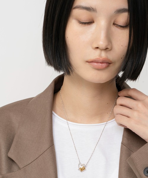 ネックレス LAPUIS(ラピュイ)Line Coil Heart necklace B レディースの画像