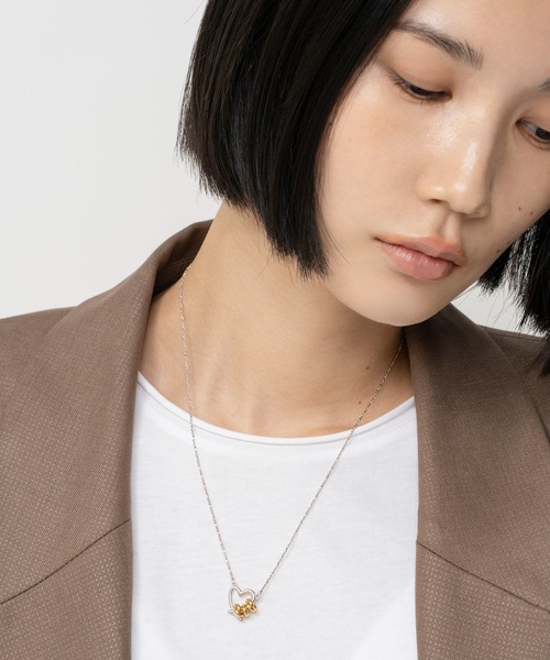 ネックレス LAPUIS(ラピュイ)Line Coil Heart necklace B レディースの画像