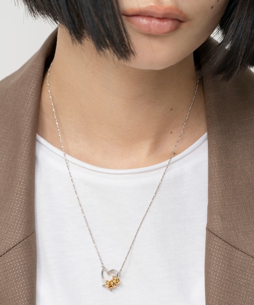 ネックレス LAPUIS(ラピュイ)Line Coil Heart necklace B レディースの画像