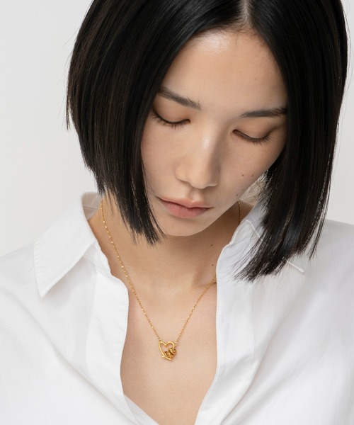 ネックレス LAPUIS(ラピュイ)Line Coil Heart necklace B レディースの画像
