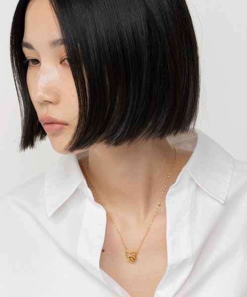 ネックレス LAPUIS(ラピュイ)Line Coil Heart necklace B レディースの画像