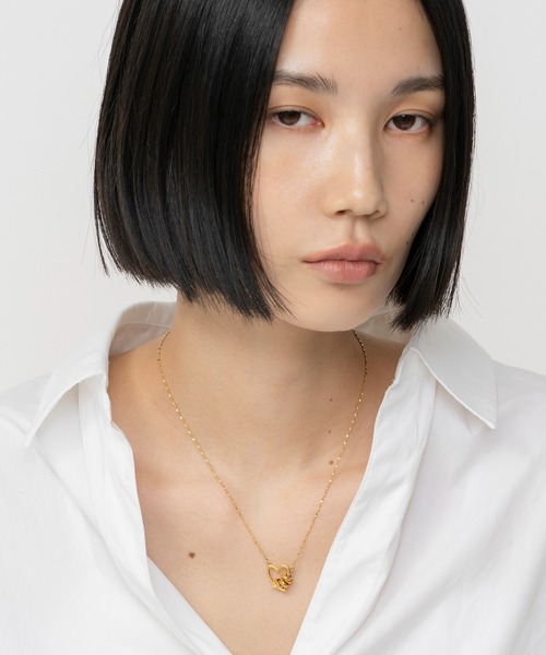 ネックレス LAPUIS(ラピュイ)Line Coil Heart necklace B レディースの画像