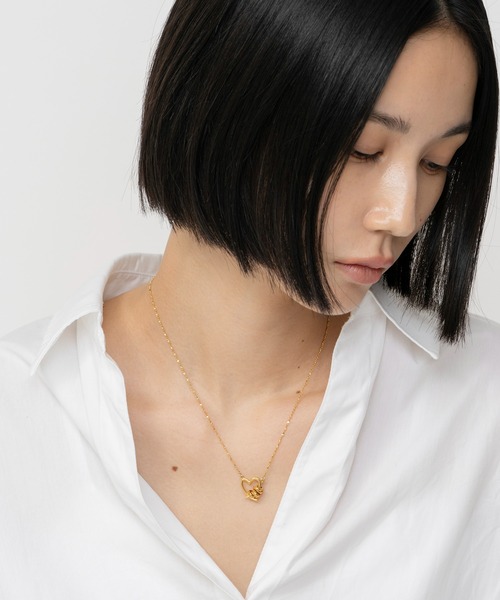 ネックレス LAPUIS(ラピュイ)Line Coil Heart necklace B レディースの画像