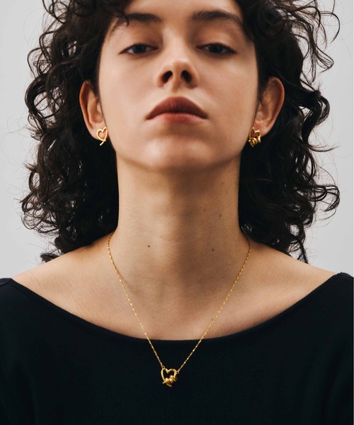 ネックレス LAPUIS(ラピュイ)Line Coil Heart necklace B レディースの画像