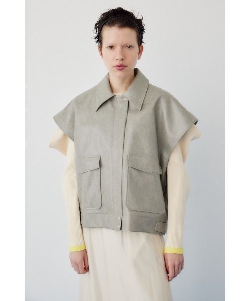 HeRIN.CYE ベスト ジレ Fake leather vest フェイクレザーベスト