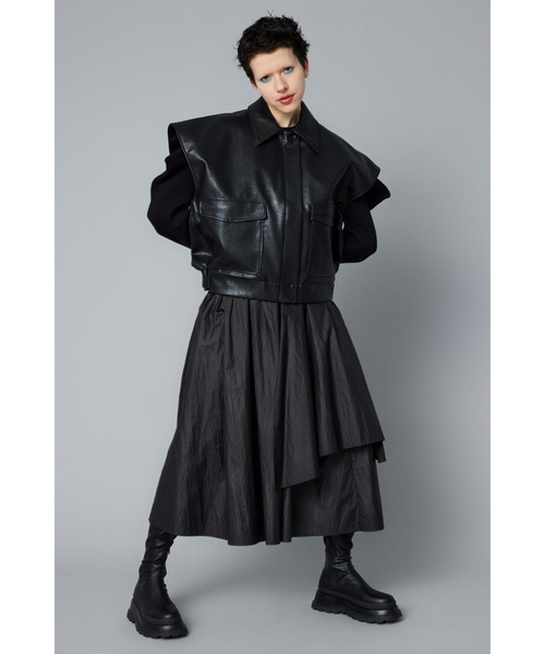 HeRIN.CYE ベスト ジレ Fake leather vest フェイクレザーベスト