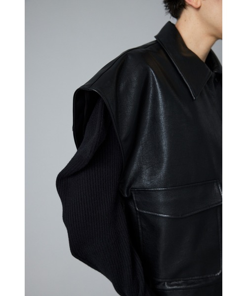 ベスト ジレ Sonnu Fake leather Vest   ソンヌフェイクレザーベスト レディース HeRIN.CYE ベスト ジレ Fake leather vest フェイクレザーベスト