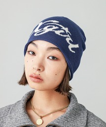 ニットキャップ・ビーニー ojos Scattered Graphic Reversible Beanie BSA097 X-girl ニット帽 ニットキャップ REVERSIBLE BEANIE レディース