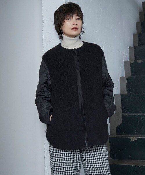 アイシービー ICB WoolRever ショートコート （バーガンディ系 