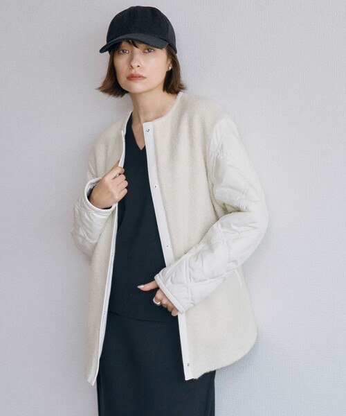 ICB ジャケット ブルゾン ウールパイルキルト ミドル丈コート  