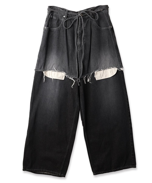 opium III layered denim pants レア スカーフェイス