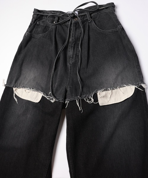 DISCOVERED ジーンズ LAYERED DENIM PANTS メンズ レディース