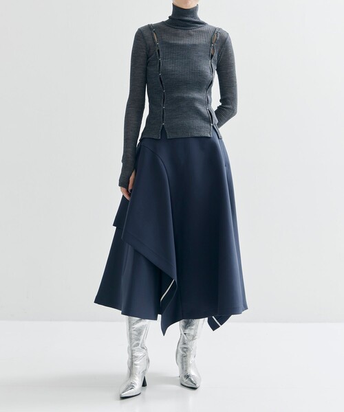 tシャツ 「JOHN LAWRENCE SULLIVAN/ジョンローレンスサリバン」WOOL RIB HI-NECK TOP WITH HOOK レデ JOHN LAWRENCE SULLIVAN tシャツ 「JOHN SULLIVAN/ジョン