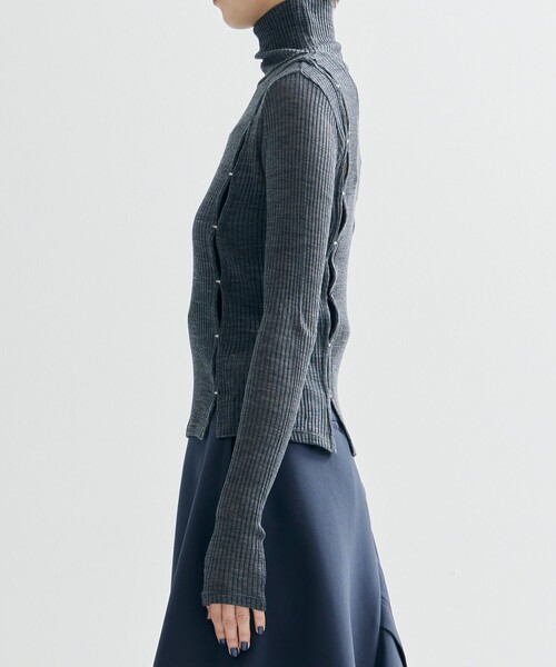 tシャツ 「JOHN LAWRENCE SULLIVAN/ジョンローレンスサリバン」WOOL RIB HI-NECK TOP WITH HOOK レデ JOHN LAWRENCE SULLIVAN tシャツ 「JOHN SULLIVAN/ジョン