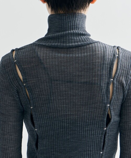 tシャツ 「JOHN LAWRENCE SULLIVAN/ジョンローレンスサリバン」WOOL RIB HI-NECK TOP WITH HOOK レデ JOHN LAWRENCE SULLIVAN tシャツ 「JOHN SULLIVAN/ジョン