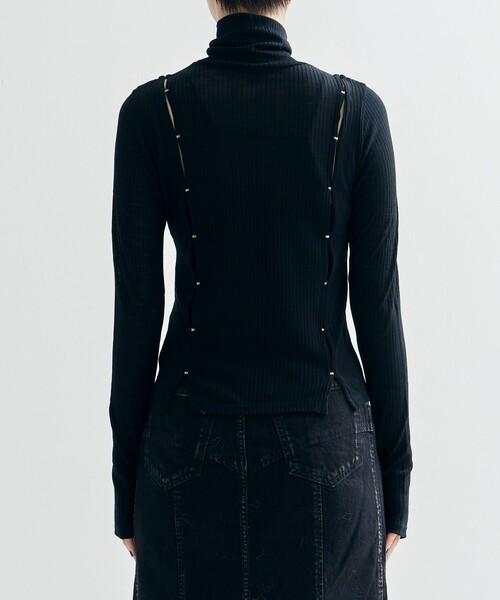 tシャツ 「JOHN LAWRENCE SULLIVAN/ジョンローレンスサリバン」WOOL RIB HI-NECK TOP WITH HOOK レデ JOHN LAWRENCE SULLIVAN tシャツ 「JOHN SULLIVAN/ジョン