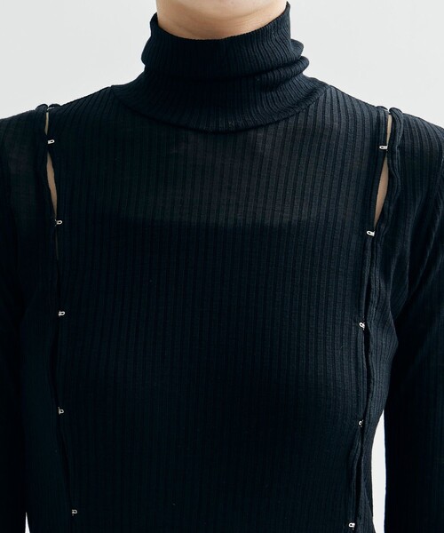 tシャツ 「JOHN LAWRENCE SULLIVAN/ジョンローレンスサリバン」WOOL RIB HI-NECK TOP WITH HOOK レデ JOHN LAWRENCE SULLIVAN tシャツ 「JOHN SULLIVAN/ジョン