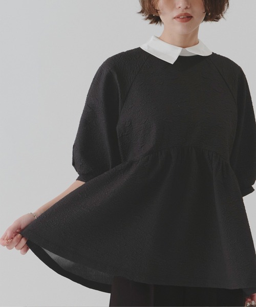 titivate（ティティベイト） tシャツ つけ襟付きペプラムデザイン