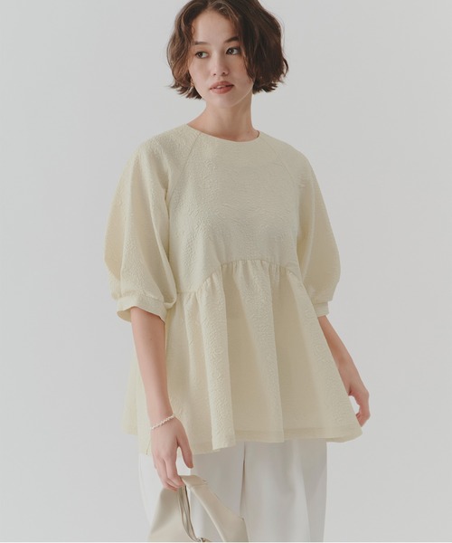 tシャツ ペプラムフレアデザインTシャツ レディース Tシャツ カットソー ペプラム Aライン フレア 半袖 レディース