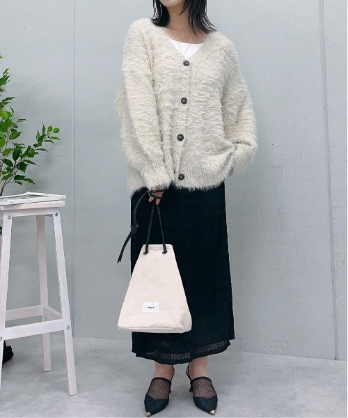 ニット セーター 「＆soiree」モヘアライクシャギーニットカーディガン レディース ＆soiree ニット セーター 「＆soiree」モヘアライクシャギー