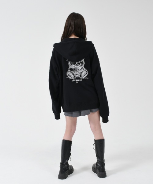 ★OY★EMBROIDERED SKETCH DOLLY HOODIE ZIP UP - BLACK★正規品 OY パーカー 「OY/オーワイ」 EMBROIDERED SKETCH DOLLY HOODIE