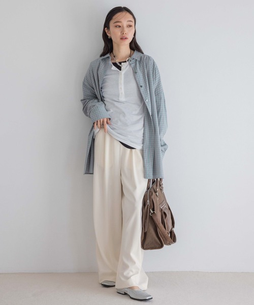 コットンチェックビッグシャツ　長袖シャツ　ビスチェ　ジーナシス　jeanasis 楽天市場】【SALE／50%OFF】コットンチェックBIGシャツ JEANASIS