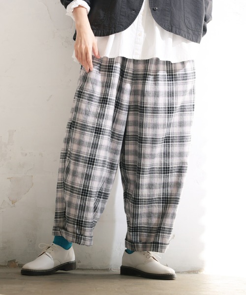 soulberry パンツ パンナコッタのチェックなパンツ レディース