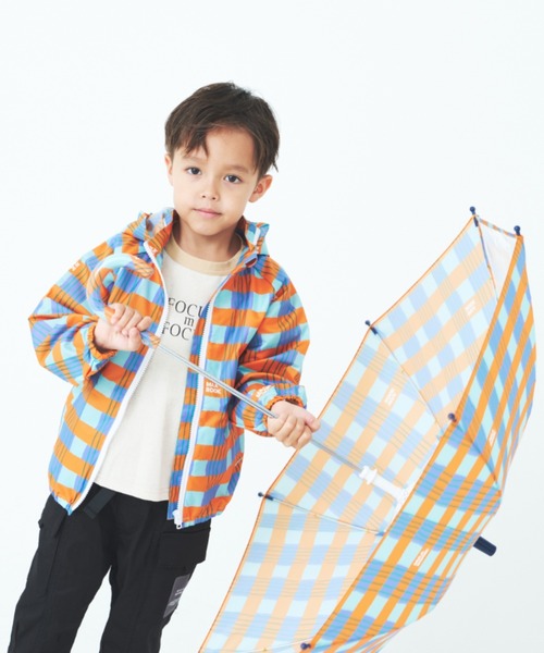 MR 傘 レトロフラワー・アートチェックアンブレラ キッズ 子供 男の子