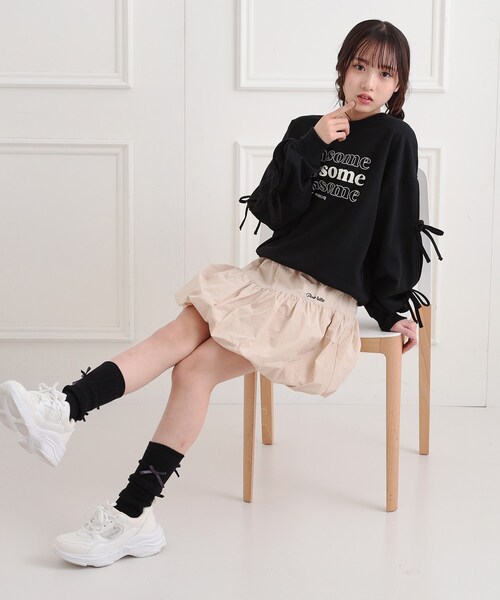 PINK-latte（ピンクラテ） tシャツ ミニ裏毛リボンプルオーバー キッズ