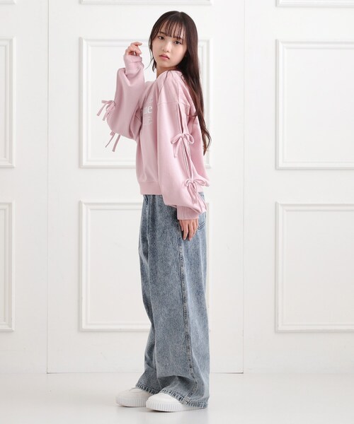 PINK-latte tシャツ ミニ裏毛リボンプルオーバー キッズ 子供服